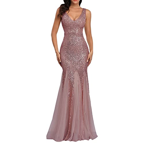 HolAngela Cocktailkleider Damen Elegant Langarm Business Kleider Blusenkleid Wickelkleid Damen Ballkleid Abendkleid Elegant Für Hochzeit Party Seitenschlitz Festtagskleid Bodycon Kleid von HolAngela