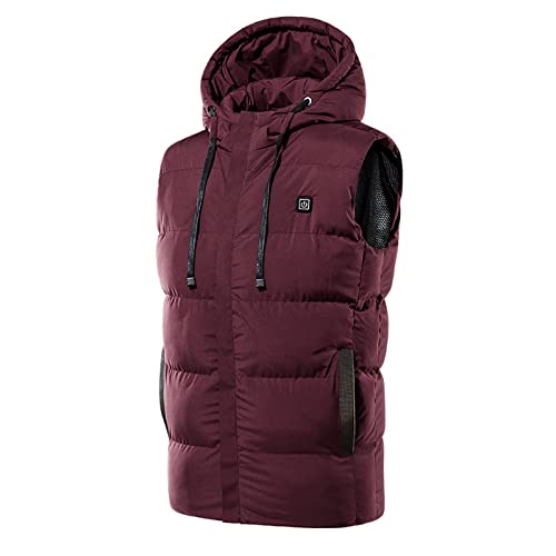 Leichte Beheizbare Weste für Herren Heizweste Wasserdichte Heizweste Unisex Winterweste Mantel Heizjacke für Männer Frauen Wärme Weste Damen mit Kapuze für Arbeit Skifahren Camping Beheizte Jacke von HolAngela