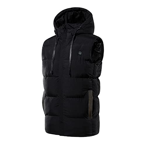 Leichte Beheizbare Weste für Herren Heizweste Wasserdichte Heizweste Unisex Winterweste Mantel Heizjacke für Männer Frauen Wärme Weste Damen mit Kapuze für Arbeit Skifahren Camping Beheizte Jacke von HolAngela