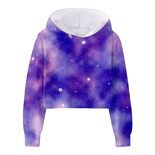 Mädchen Sweatshirt mit Kapuze Hoodie Kapuzenpullover Unisex Süße Tops Kawaii Pullover Langarmshirt Vintage Pullover Oberteile Warme Jumper Tops Casual Hoodies Pulli (1A-Purple, 10-12 Jahre) von HolAngela