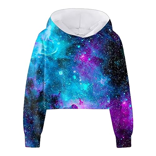 Mädchen Sweatshirt mit Kapuze Hoodie Kapuzenpullover Unisex Süße Tops Kawaii Pullover Langarmshirt Vintage Pullover Oberteile Warme Jumper Tops Casual Hoodies Pulli Kapuzenjacke (1A-Blue, 8-9 Jahre) von HolAngela