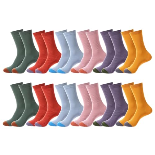 Hola Olivia bunte Socken Damen ohne drückende Naht komfortbund Damen sneaker Socken Baumwolle Atmungsaktive weiche (DE/NL/SE/PL, Numerisch, 36, 40, Regular, Regular, 5# 12Pair zweifarbig) von Hola Olivia