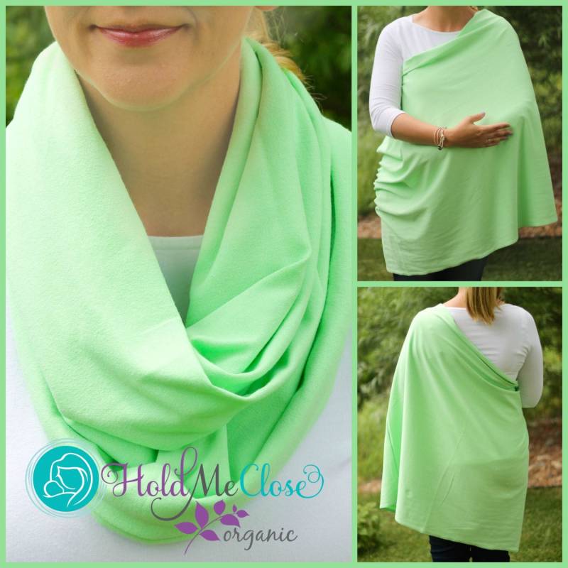 Sale Key Lime 100% Bio Baumwolle Hold Me Cut Stillschal - Infinity Stillponcho von HoldMeCloseNursing