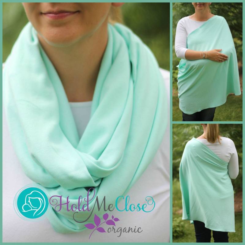 Super Sale Mint 100% Bio Baumwolle Halten Mich Nähe Stillschal - Stillabdeckung Infinity Stillponcho von HoldMeCloseNursing