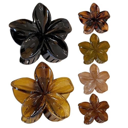 Holdes Blumen-Haarklammern, Blumen-Haarklammern für Frauen, 6X lange dicke Haarklammern im Vintage-Stil im französischen Stil, elegante Haarnadel dicke Haarklammer Kopfschmuck für langes Haar von Holdes