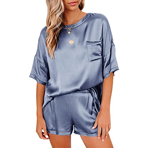 Holdes Damen-Satin-Pyjama, weicher Satin-Schlafanzug für Damen, atmungsaktives Satin-Set, modische Schlaf-Sets für Zuhause, Freizeit, Schlafen Holdes Damen-Satin-Pyjama, weicher Satin-Schlafanzug für Damen, atmungsaktives Satin-Set, modische Schlaf-Sets für Zuhause, Freizeit, Schlafen von Holdes
