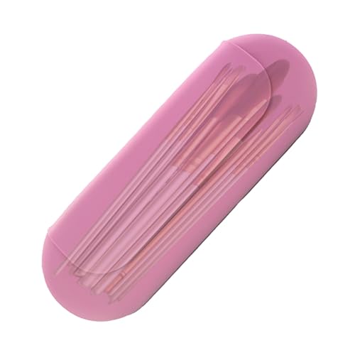 Holdes Silikon-Make-up-Pinsel-Tasche, Make-up-Tool-Organizer, Kosmetik-Gesichtspinselhalter, Make-up-Tool-Organizer, Silikon-Make-up-Pinsel-Etui, Make-up-Pinsel-Tasche für Reisen, violett, Refer to von Holdes