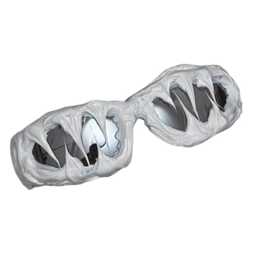 Holdes Sonnenbrille zum Umwickeln, UV400-Schutz, Tropfkleber, handgefertigte Sonnenbrille, coole trendige Mode, Augenbekleidung für Halloween-Partys, Cosplay, Ice Grey, Refer to description von Holdes