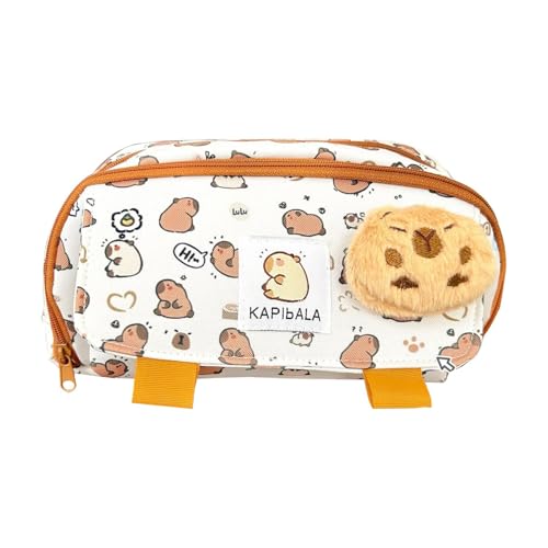Holdes Süße Bleistifttasche | Schüler-Bleistifttasche – Capybara-Box, Reise-Kosmetiktasche, Schreibwaren-Organizer für Schule, Uni, Teenager, Erwachsene von Holdes
