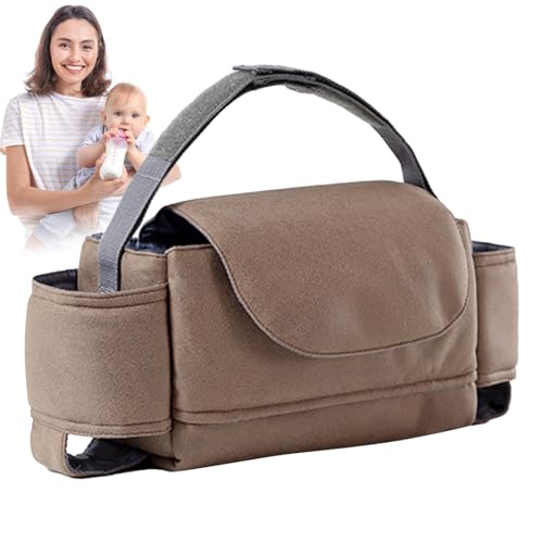 Kinderwagen-Caddy mit Getränkehalter – starker gewichttragender Handorganizer für Kinderwagen | Reise-Stilltasche für Windeln, Wasserflasche, Spielzeug, Handys Holdes von Holdes