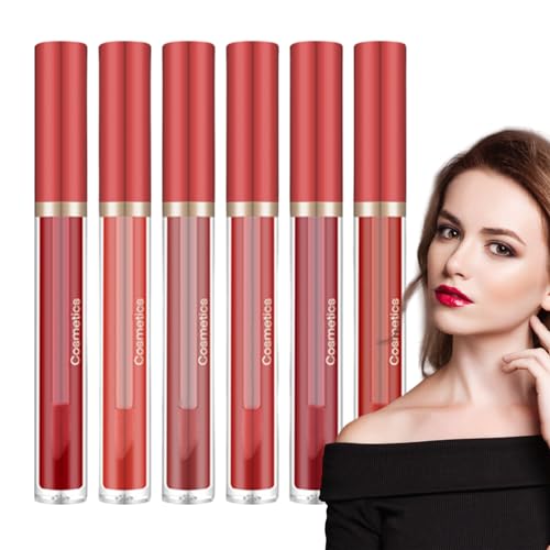 Lipgloss-Set - 6 Stück lang anhaltender Lipgloss mit schneller Trocknung - Schönheitsprodukte für junge Damen für Reisen, Party, Zuhause, Arbeit, Dating, Treffen Holdes von Holdes