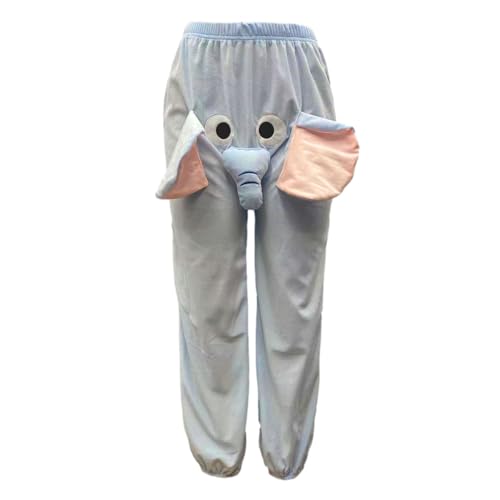 Pyjamahose Lustige Elefantenhose, Flanell Nachtwäschehose Mit Großer Nase Und Ohren, Weiche Unisex Elefant Homewear Nachtwäsche Für Den Winter, Elefanten Pyjama von Holdes