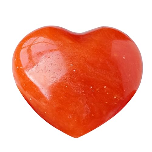 Roter Aventurin-Kristall,Natürliche rote Heilkristalle in Herzform | Valentinstag-Liebesstein für Damen und Herren, Palmensteine, roter Kristall zum Stressabbau, schönes Geschenk Holdes von Holdes