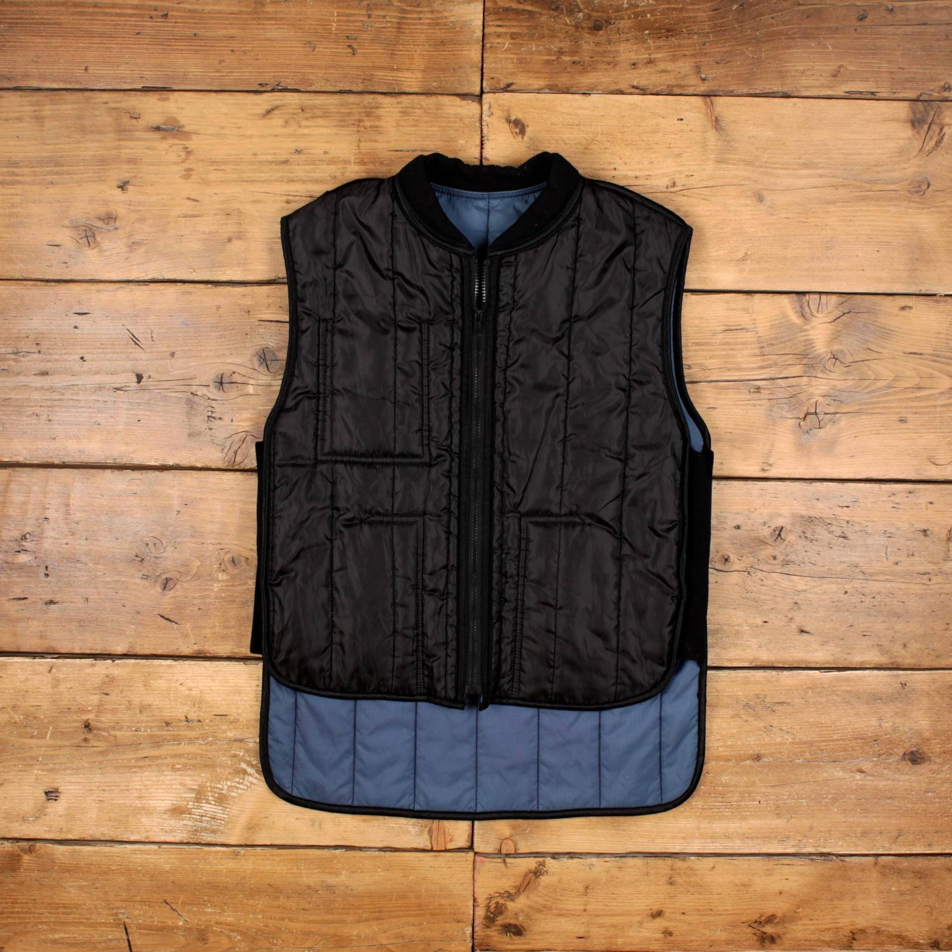 Vintage Refrigiwear Workwear Gilet M 90S Liner Weste Gefüttert Schwarz von Holdwest