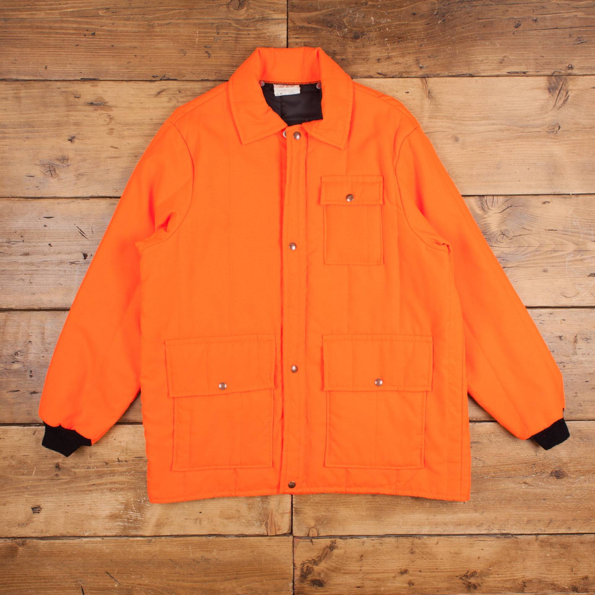 Vintage Workwear Jacke L Orange Zip Snap von Holdwest