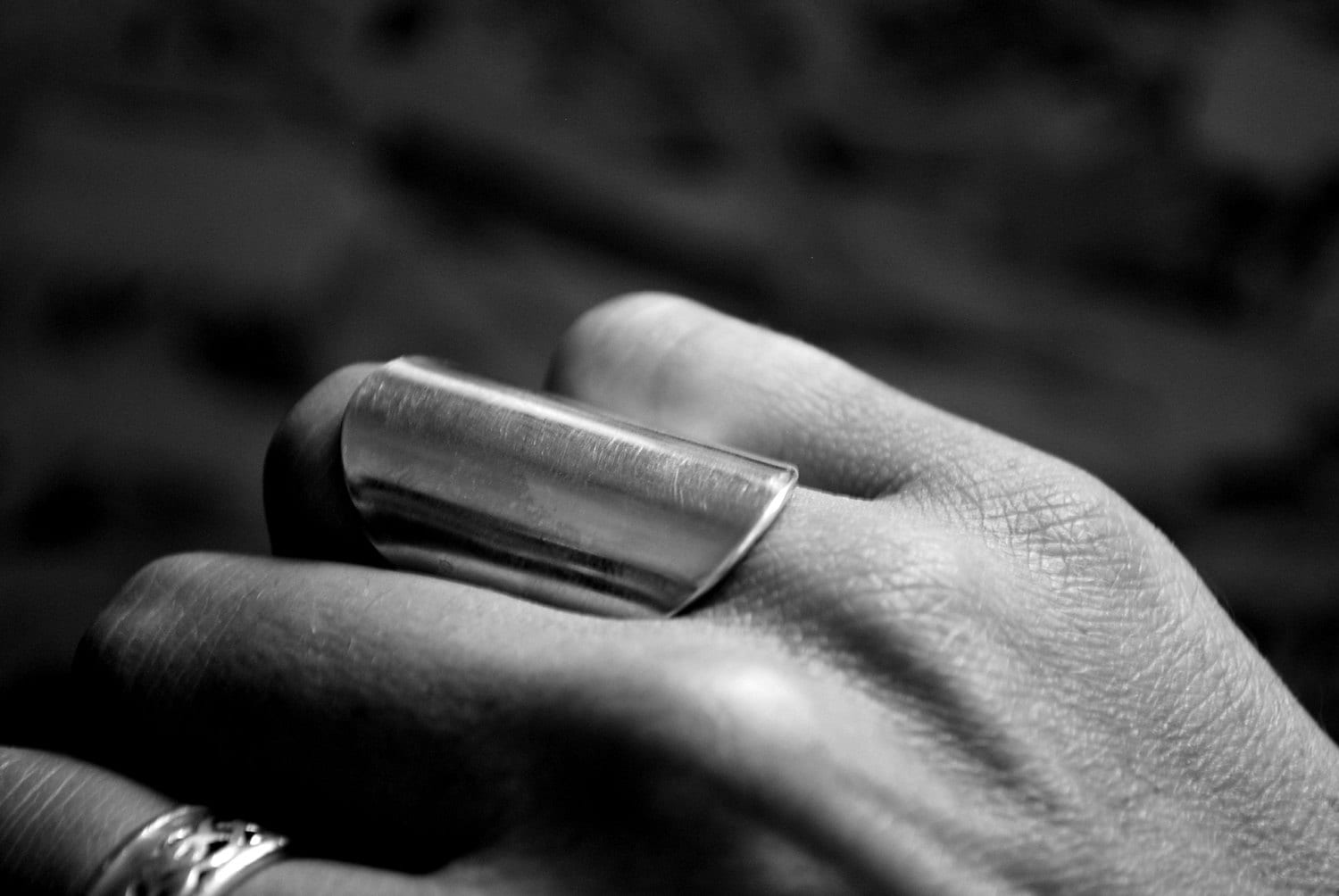 Langer Ring Aus Massivem Silber, Langer Sterlingsilber Langer Ring Aus Massivem Silber, Langer Sterlingsilber von HolenArtisanat