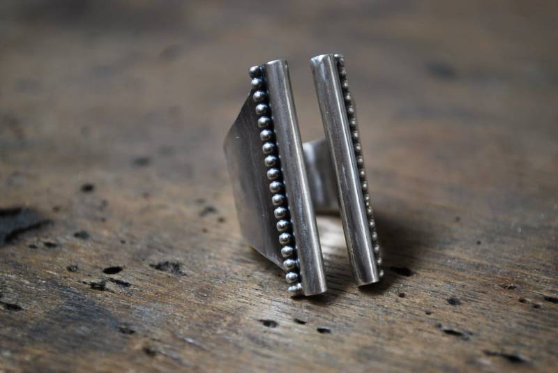 Langer Verstellbarer Ring Aus Massivem Silber Langer Verstellbarer Ring Aus Massivem Silber von HolenArtisanat