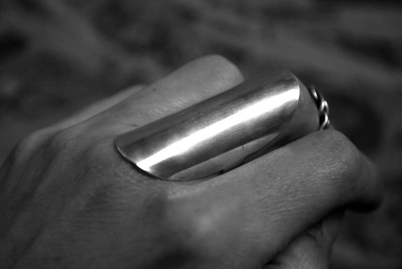 Sehr Langer Sterlingsilberring, Sterlingsilberring Sehr Langer Sterlingsilberring, Sterlingsilberring von HolenArtisanat