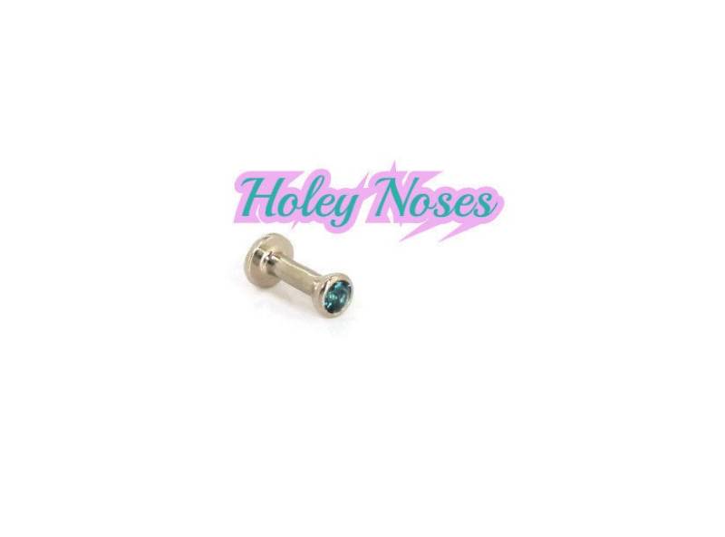 Handgefertigte 18 Karat Weißgold 2 Mm Natur Turmalin Labret Monroe Tragus Piercing Innen Mit Gewinde Auf Bestellung Nach Ihre Größe Ohrringe von HoleyNoses