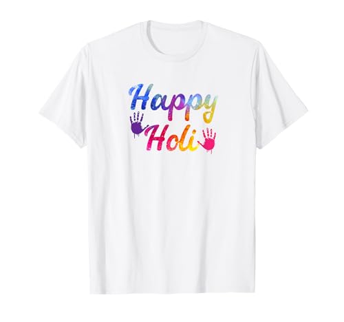 Happy Holi Festival weiße indische Outfits für Damen Herren Kinder T-Shirt Happy Holi Festival weiße indische Outfits für Damen Herren Kinder T-Shirt von Holi Festival Indian outfits for women Men Kids