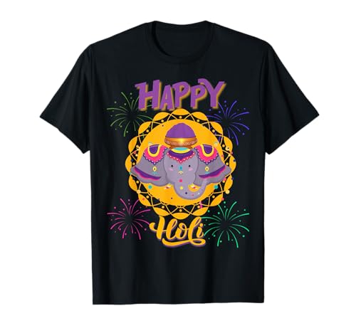 Happy Holi Festival Indien Farbe Elefant Hindu, für Kinder Prem T-Shirt Happy Holi Festival Indien Farbe Elefant Hindu, für Kinder Prem T-Shirt von Holi Festival Outfit Idea For Toddlers
