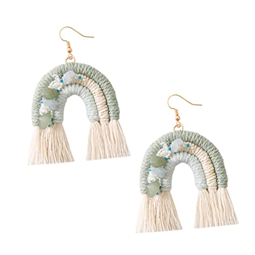 1 Paar Bohemian Ohrringe Damen Handgefertigte Farbenfrohe Tassel Ohrringe Stilvolle Vintage Inspirierte Schmuckstücke für Besondere Anlässe Hochzeiten Partys Einzigartiges für von Holibanna