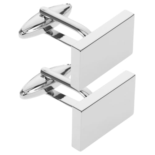 1 Paar Herren Manschettenknöpfe Robustem Metall Silber Rechteckige Form für Accessoires für Hochzeiten Besondere Anlässe 1 Paar Herren Manschettenknöpfe Robustem Metall Silber Rechteckige Form für Accessoires für Hochzeiten Besondere Anlässe von Holibanna