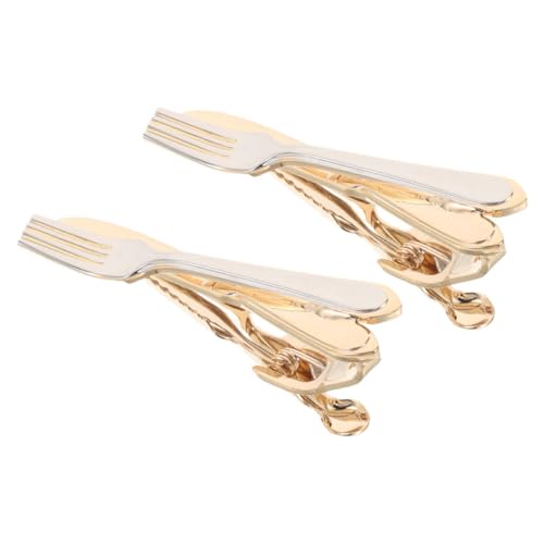 Holibanna 2stücke Krawattenklammer Aus Kupfer Für Herren Besteck-design Sicherer Halt Bei Wind Und Aktivitäten Passend Zu Anzügen Für Formelle Anlässe Und Geschäftstreffen von Holibanna