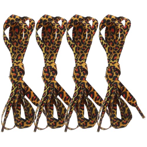2Paar Leoparden-schnürsenkel Polyester Flache Schnürsenkel für Schuhe Kreatives Design Chic und Praktisch für Damen und Herren als Ersatz für Alte Schuhbänder von Holibanna