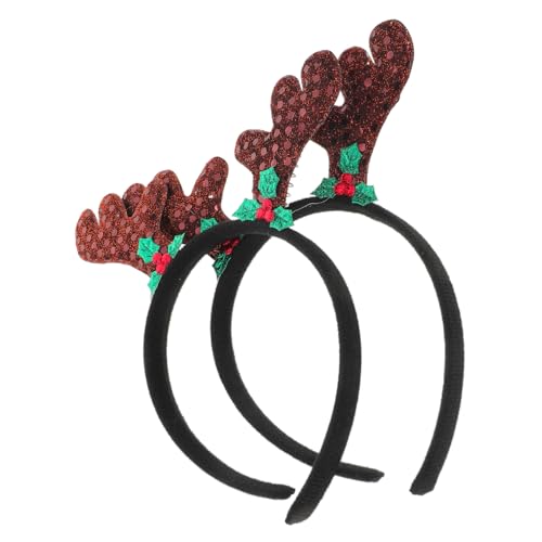 Holibanna Geweih-stirnband Satz Weihnachts-haarband Haarschmuck Für Damen Stirnbänder Aus Geweih-design Haar-accessoires Zum Fest von Holibanna
