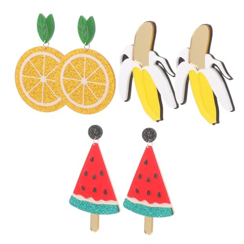 Holibanna 3paare Obstohrringe Ästhetischer Ohrschmuck Tropfenohrringe Für Frauen Und Mädchen Hautfreundliches Material Vielseitig Für Anlässe Geeignet Holibanna 3paare Obstohrringe Ästhetischer Ohrschmuck Tropfenohrringe Für Frauen Und Mädchen Hautfreundliches Material Vielseitig Für Anlässe Geeignet von Holibanna