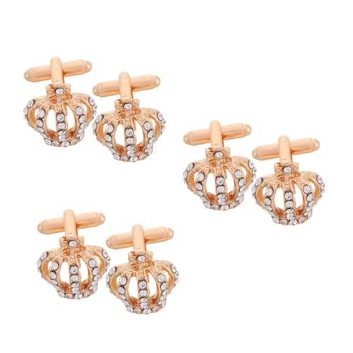 3 Sätze Manschettenknöpfe Mit Krone Dekorativer Griff Modische Knopfabdeckung Rhinestone Manschettenknöpfe Goldene Manschettenknöpfe Hemd Mit Manschettenknöpfen Diamant 2 Stück * 3 Holibanna 3 Sätze Manschettenknöpfe Mit Krone Dekorativer Griff Modische Knopfabdeckung Rhinestone Manschettenknöpfe Goldene Manschettenknöpfe Hemd Mit Manschettenknöpfen Diamant 2 Stück * 3 Holibanna von Holibanna