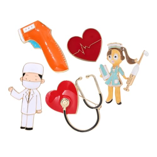 Holibanna 5stücke Teiliges Krankenschwester-anstecker Herzform Anstecknadel Medizinbrosche Schmuck Für Internationaler Tag Der Krankenschwestern Damen-accessoires Für Hut von Holibanna