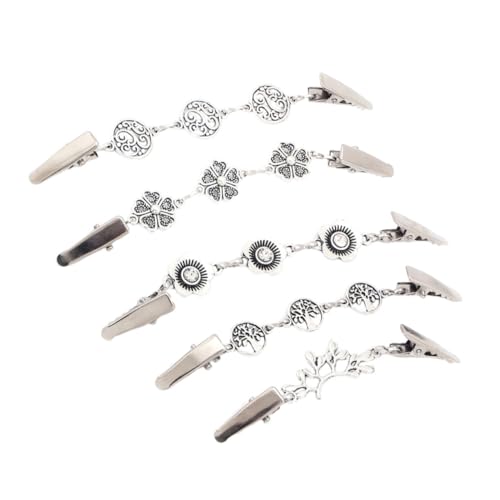5Stücke Retro Strickjacken Clips Vintage Silber Pullover Clips für Cardigans Schals Dekorative Klammern Eisenlegierung Stilvolle Modeaccessoires für Damen von Holibanna