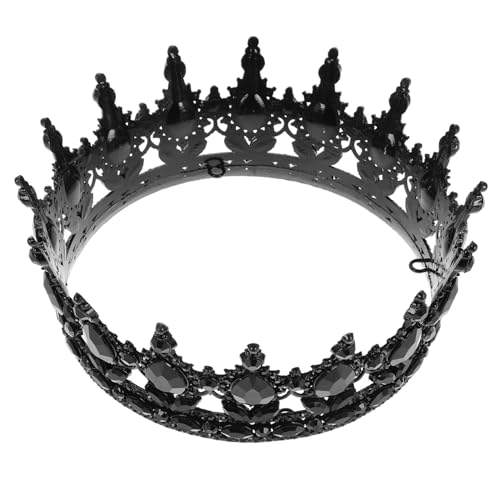 Holibanna Barocke Tiara Krone Stirnband Legierung für Damen Hochzeitskrone Vintage Haarschmuck für Partys Abschlussball Halloween Geburtstagsfeiern von Holibanna