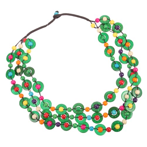 Boho Halskette Damen Handgeknüpfte Kokosnuss Holzperlen Retro Strand Schmuck für Modebewusste Frauen Muster Boho Halskette Damen Handgeknüpfte Kokosnuss Holzperlen Retro Strand Schmuck für Modebewusste Frauen Muster von Holibanna