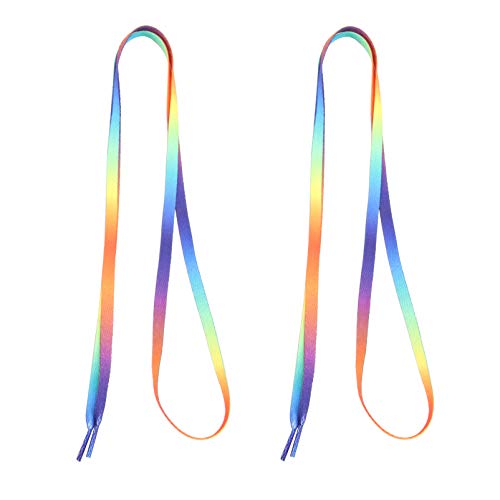 Elastische Schuhbindung Farbverlauf Schnürsenkel Bunte Geometrie Flache Schnürsenkel für Männer Frauen Kinder Senioren Ältere Turnschuhe Stiefel von Holibanna