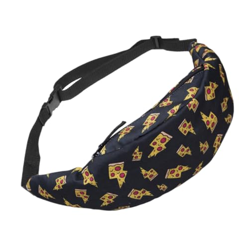 Holibanna Pizza Muster Damen Gürteltasche Handytasche Brusttasche Umhängetasche Outdoor Sporttasche Damentasche Schwarz Tasche von Holibanna