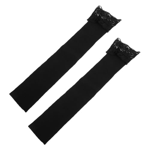 Holibanna Lange Spitzenarmstulpen Für Damen Fingerlose Ellenbogenhandschuhe Mit Daumenloch Schwarze Spitzenärmel Strickärmel von Holibanna