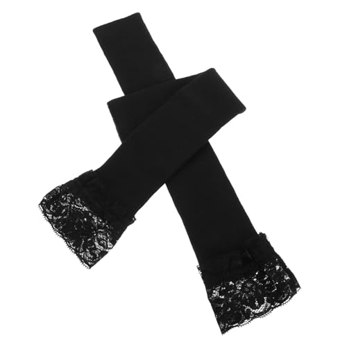 Holibanna 1paar Damen Armlinge Spitze Fingerlose Handschuhe Mit Daumenloch Für Winter Bequeme Strickärmel Schwarz Accessoires Für Partys Und Festliche Anlässe von Holibanna