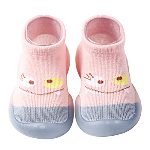 Holibanna 1 Paar Kleinkindsocken Für Kinder Kleinkindschuhe Kleinkinder Pantoffel Cartoon-Hausschuhe Hausschuhe Für Kinder Mädchen Bodenschuhe Baumwolle Baby Freizeitschuhe Rosa Beiläufig von Holibanna