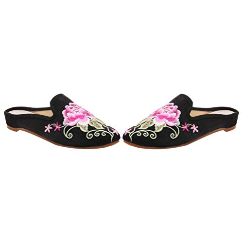 Holibanna Stickerei Damen Hausschuhe Ethno Stil Schuhe Weiches Material Bequeme Sohle von Holibanna