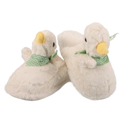 Holibanna 1paar Flauschige Hausschuhe Damen Cartoon Enten Design Warm Rutschfest Bequeme Indoor Slipper Für Herbst Winter Vielseitig Für Zuhause Und Ausflüge von Holibanna