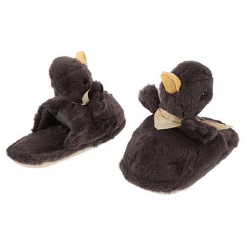 Holibanna 1paar Plüschhausschuhe Damen Cartoon-design Rutschfeste Hausschuhe Für Innenräume Flauschige Pantoffeln Für Kalte Tage Und Festliche Anlässe von Holibanna