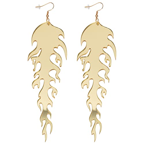 Holibanna 1 Paar Flammen-ohrringe Haken Ohrringe Ketten Hip-hop- Für Herren Kupfer Für Frauen Orrous Acryl Fräulein Lange Sterling Silber von Holibanna