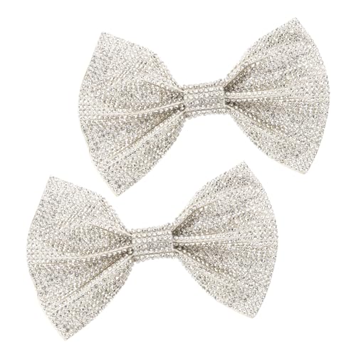 Holibanna 1 Paar Hochzeit Schuhclips mit Strass Handgefertigte Schleifen Schuhschnalle für Frauen für Hochzeiten Abschlussfeiern und Besondere Anlässe Silber von Holibanna