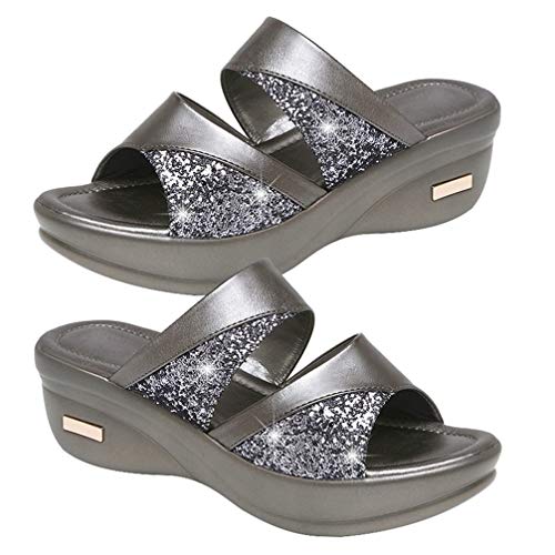 Holibanna 1paar Damen Wedgesandalen Mit Dickem Keilsohle Stylische Fischmaul-slipper Für Sommer Bequeme Und Modische Hausschuhe Für Frauen Für Freizeit Und Strand von Holibanna