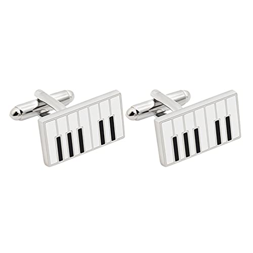 Holibanna 1 Paar Klavier Tasten Manschettenknöpfe Invertiert Schwarz Weiß Manschettenknöpfe Grand Musik Männer Hemd Zubehör für Kleidung Lagerung Reise Box Besondere von Holibanna