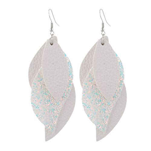 Holibanna 1 Paar Ohrringe Schwarz Hängend Ohrschmuck Aus Leder Frau Neuheit Ohrentropfen Pu Teardrop Ohr Baumeln Vergoldeter Tropfenohrring Glitzer Creolen Kaskade Weiß Urlaub von Holibanna