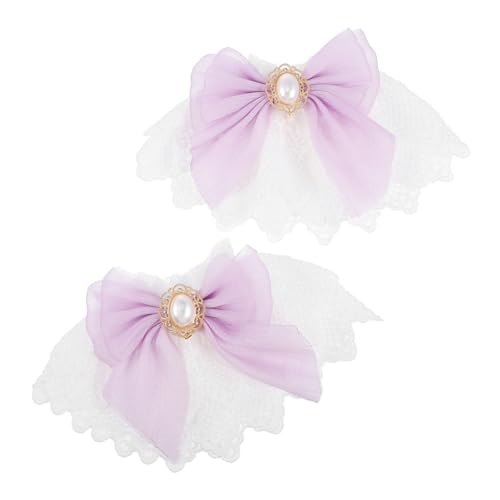 Holibanna 1 Paar Lolita-Ärmel Accessoires für Teenager-Mädchen Kleider für Damen Braut Manschette Bowknot-Manschette Kleidung Zubehör Armband Krawatte Bankett schmücken Spitze Weiß von Holibanna